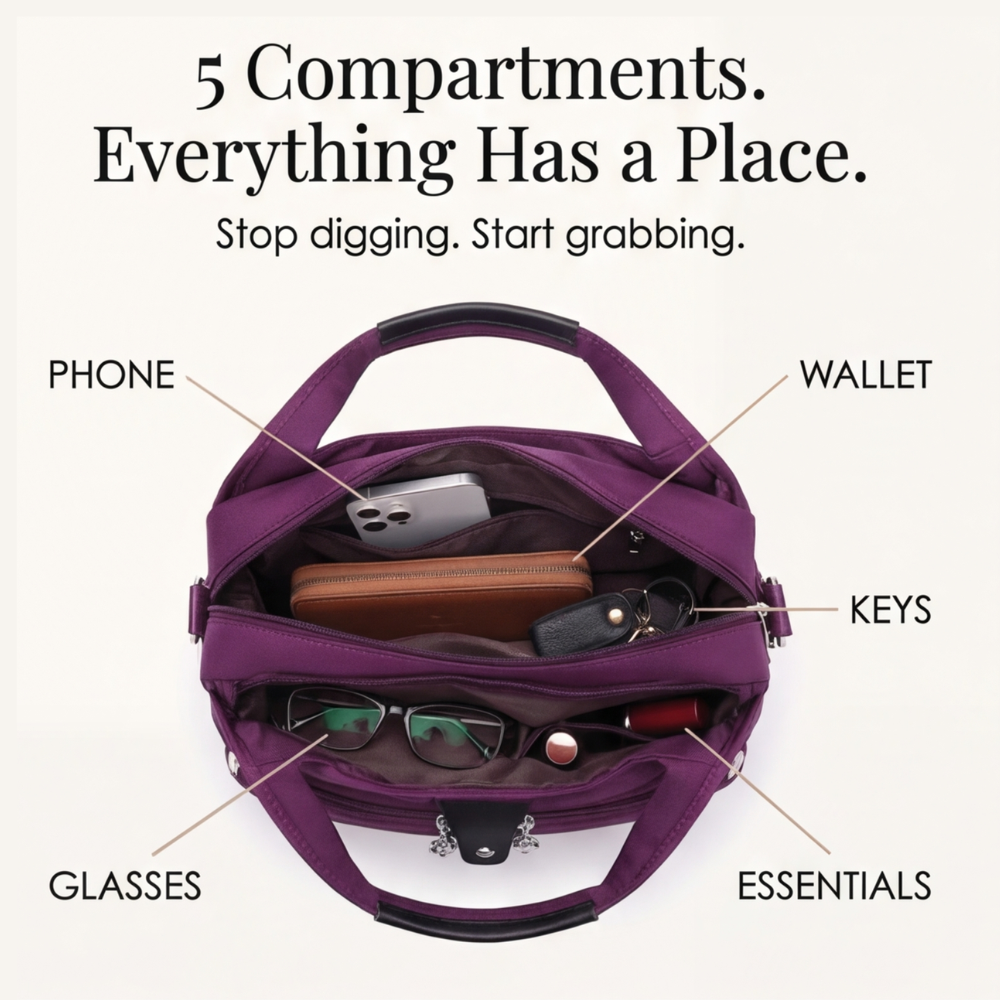 Compact Crossbody Bag with Anti-Theft Pocket | Multi-Pocket Design for Easy Organization