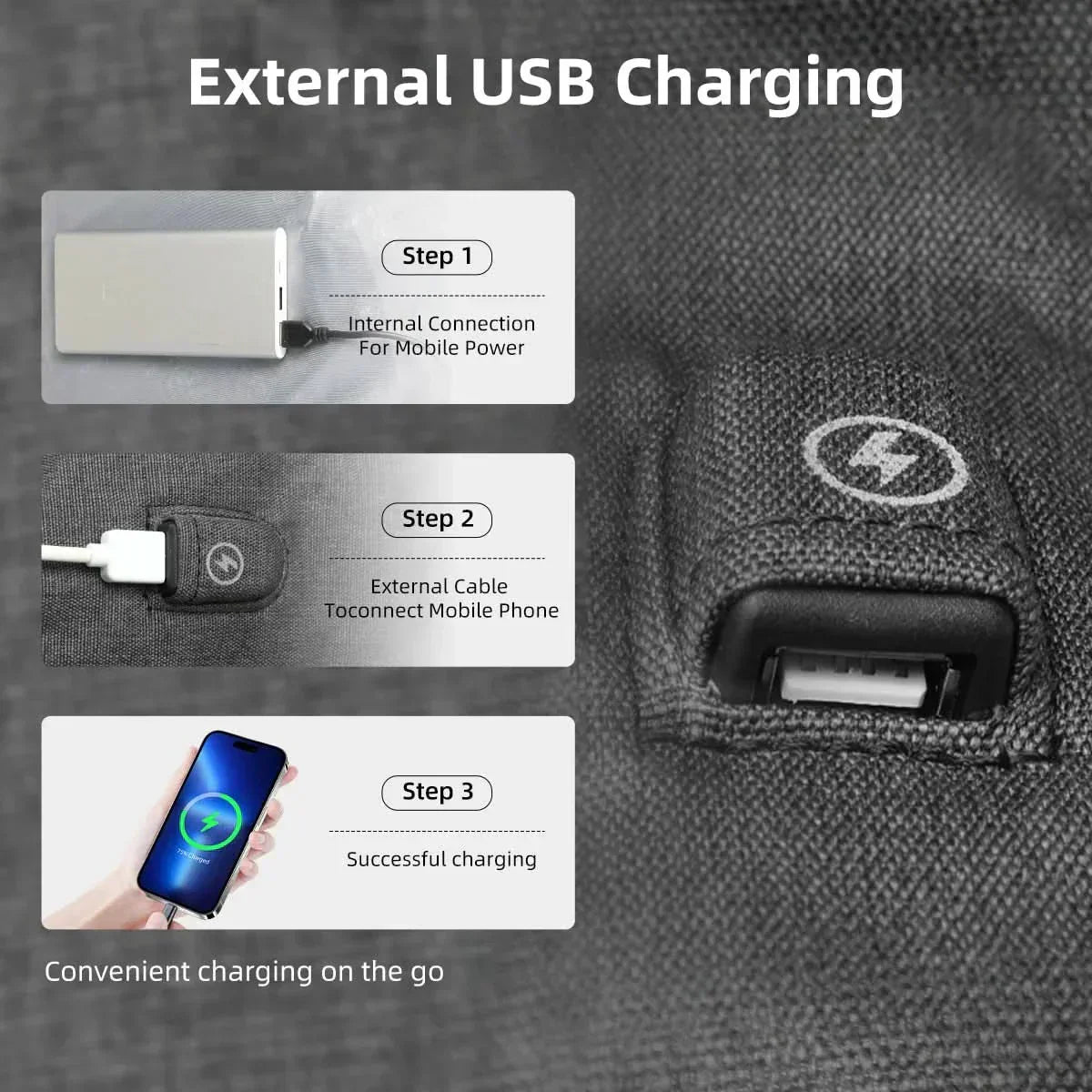 UrbanFlex Expandable Backpack with Charging Port for Adventures