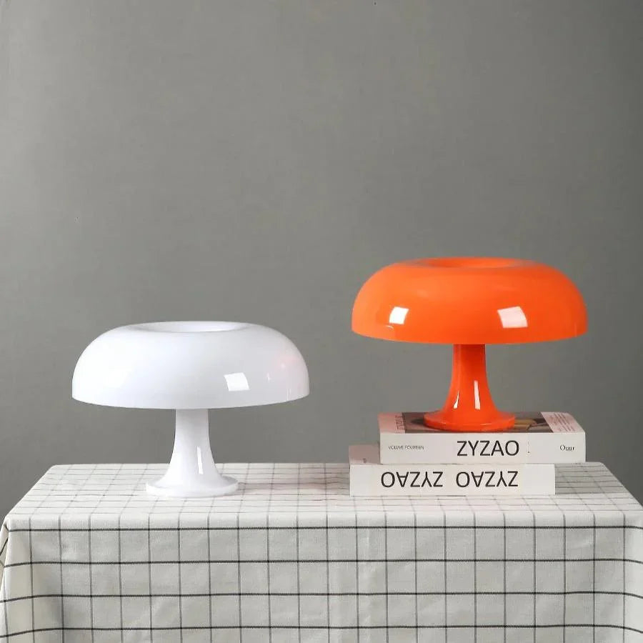 Retro Italian Design Table Lamp with Mushroom Glow Effect