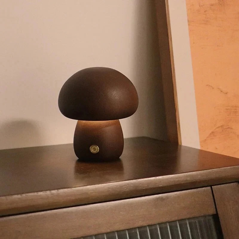 Whimsical Wood Touch Lamp – Adjustable Glow Night Light