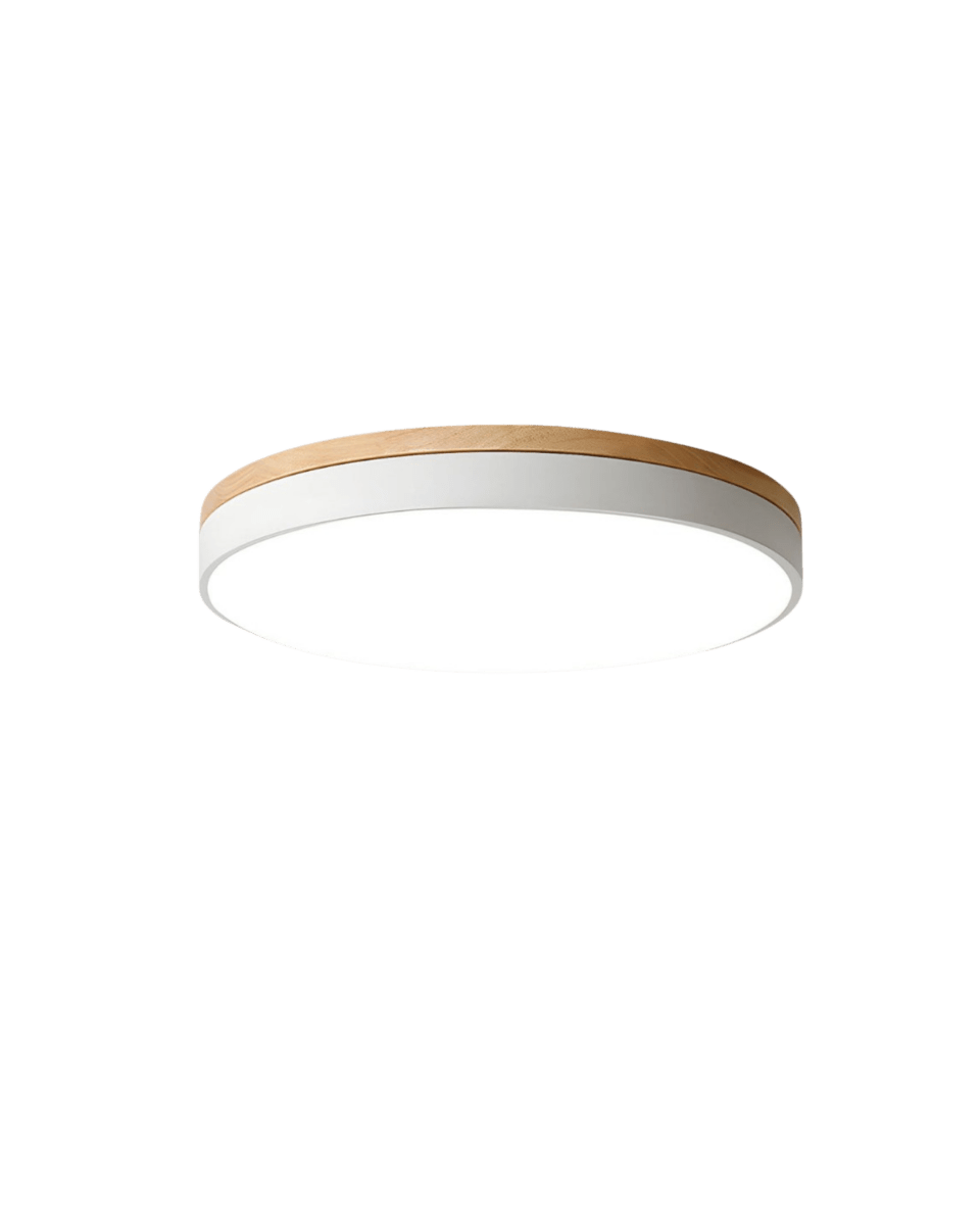 NatureGlow LED Ceiling Light with Elegant Wood Finish