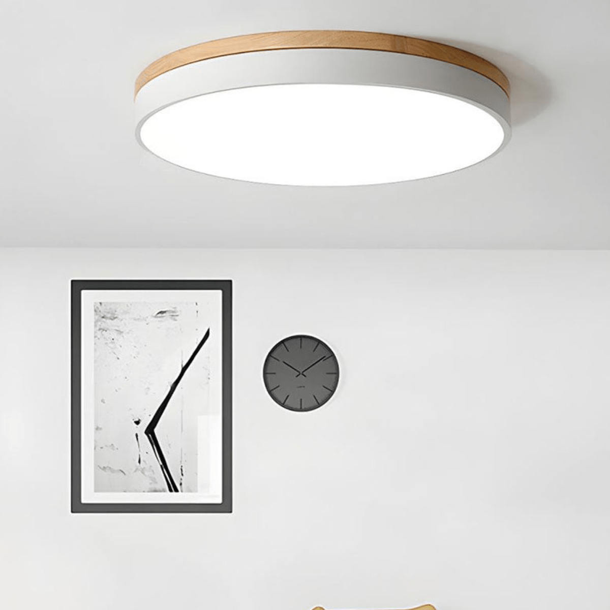 NatureGlow LED Ceiling Light with Elegant Wood Finish