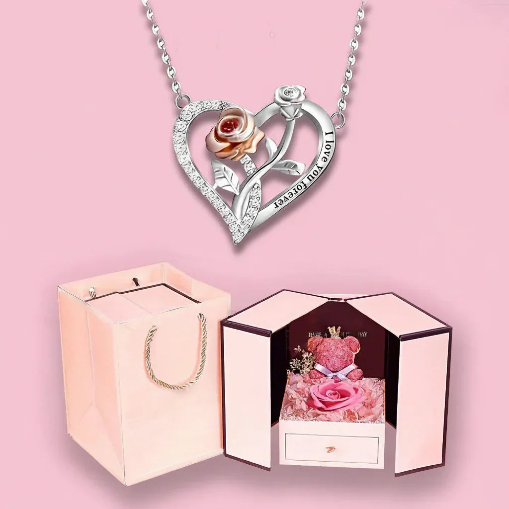 Romantic Rose-Inspired Heart Necklace for Cherished Moments