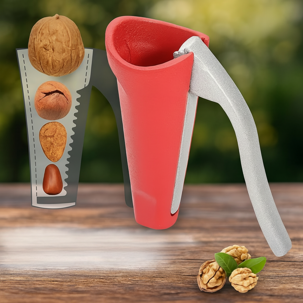 Effortless Nut Cracker with Aluminum Frame and Lever Action