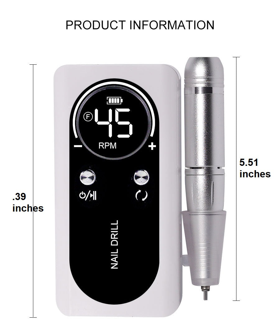 Electric Nail File with 45000RPM – Rechargeable, Quiet Manicure Tool
