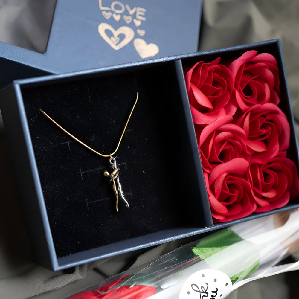 Interlinked Duo Pendant Necklace for Couples