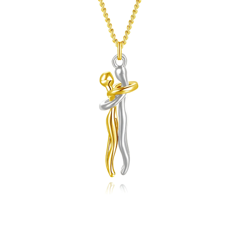 Interlinked Duo Pendant Necklace for Couples