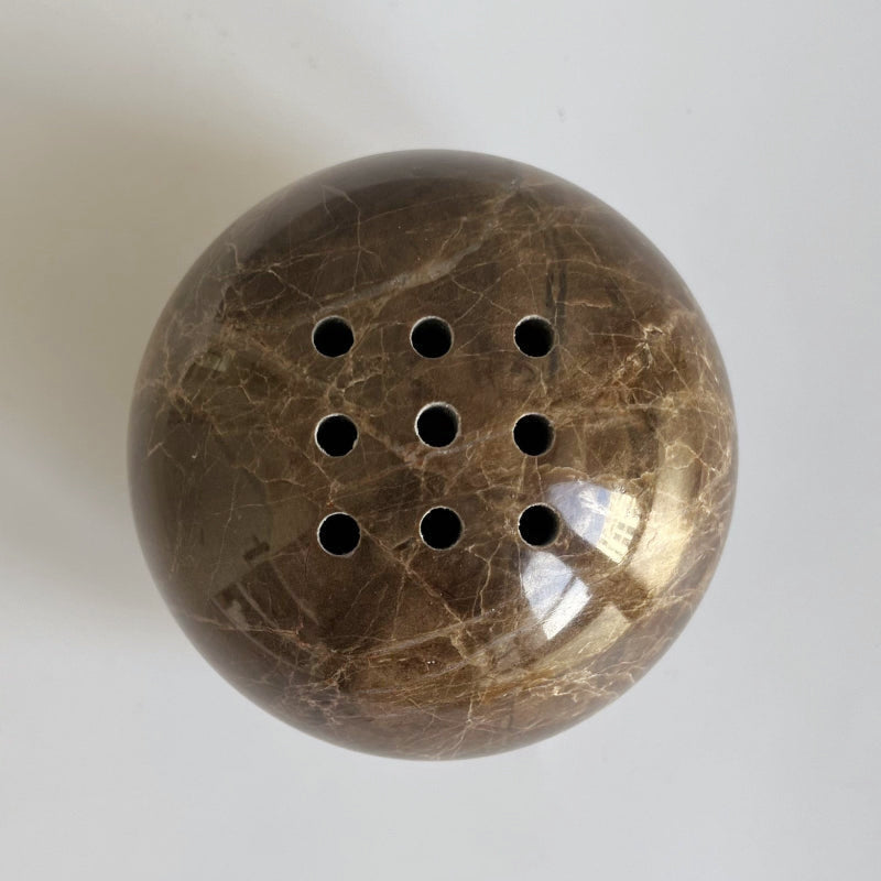 Natural Stone Incense Holder with 9 Holes - 10.5 cm Diameter
