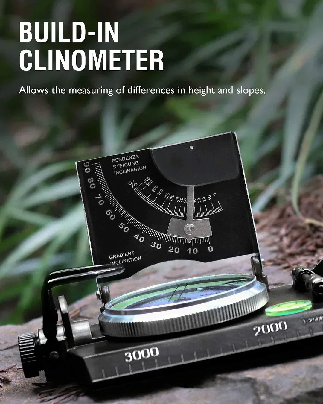Multifunctional Military Compass with Clinometer – Shockproof & Waterproof