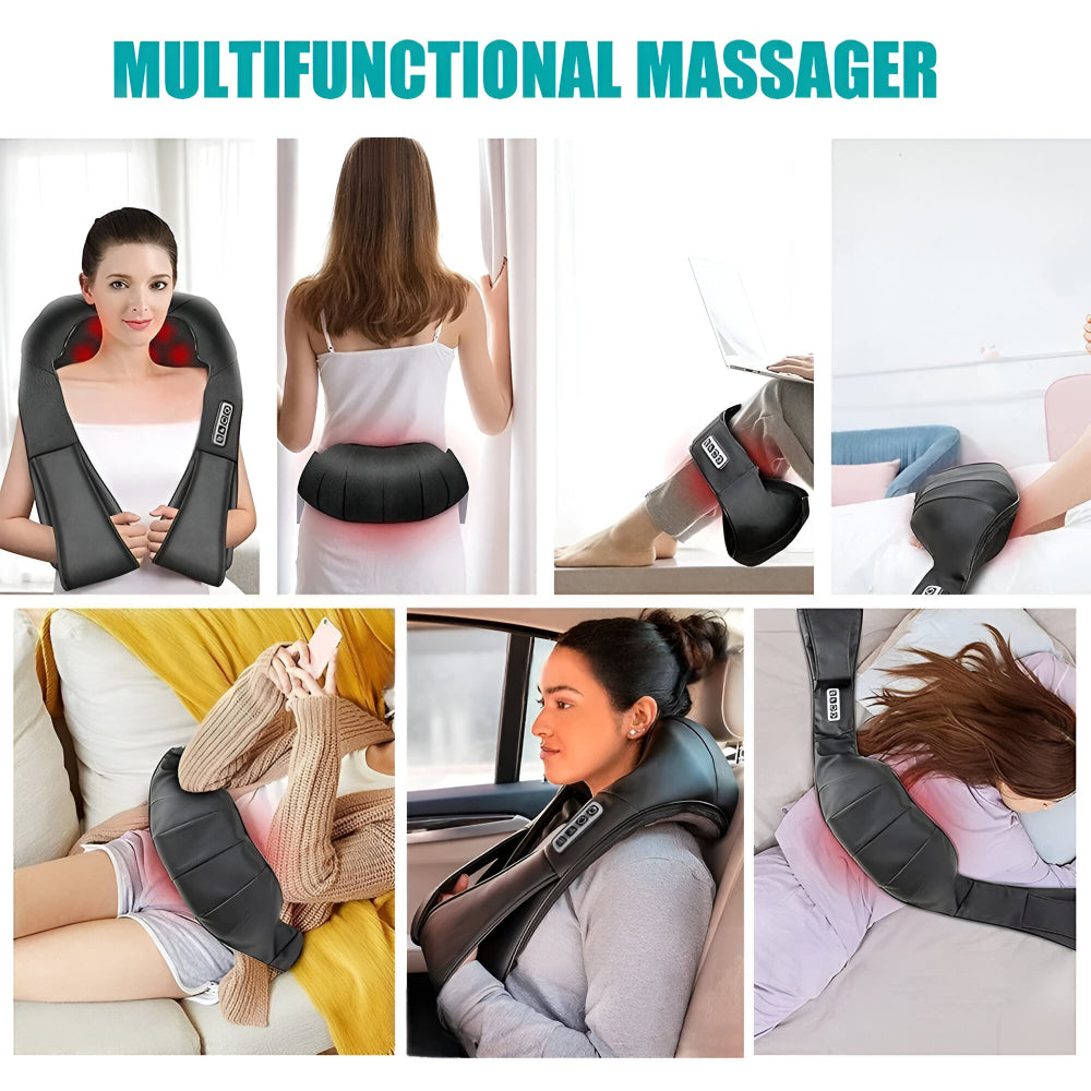 Soothing Shiatsu Neck and Back Massager for Home and Travel