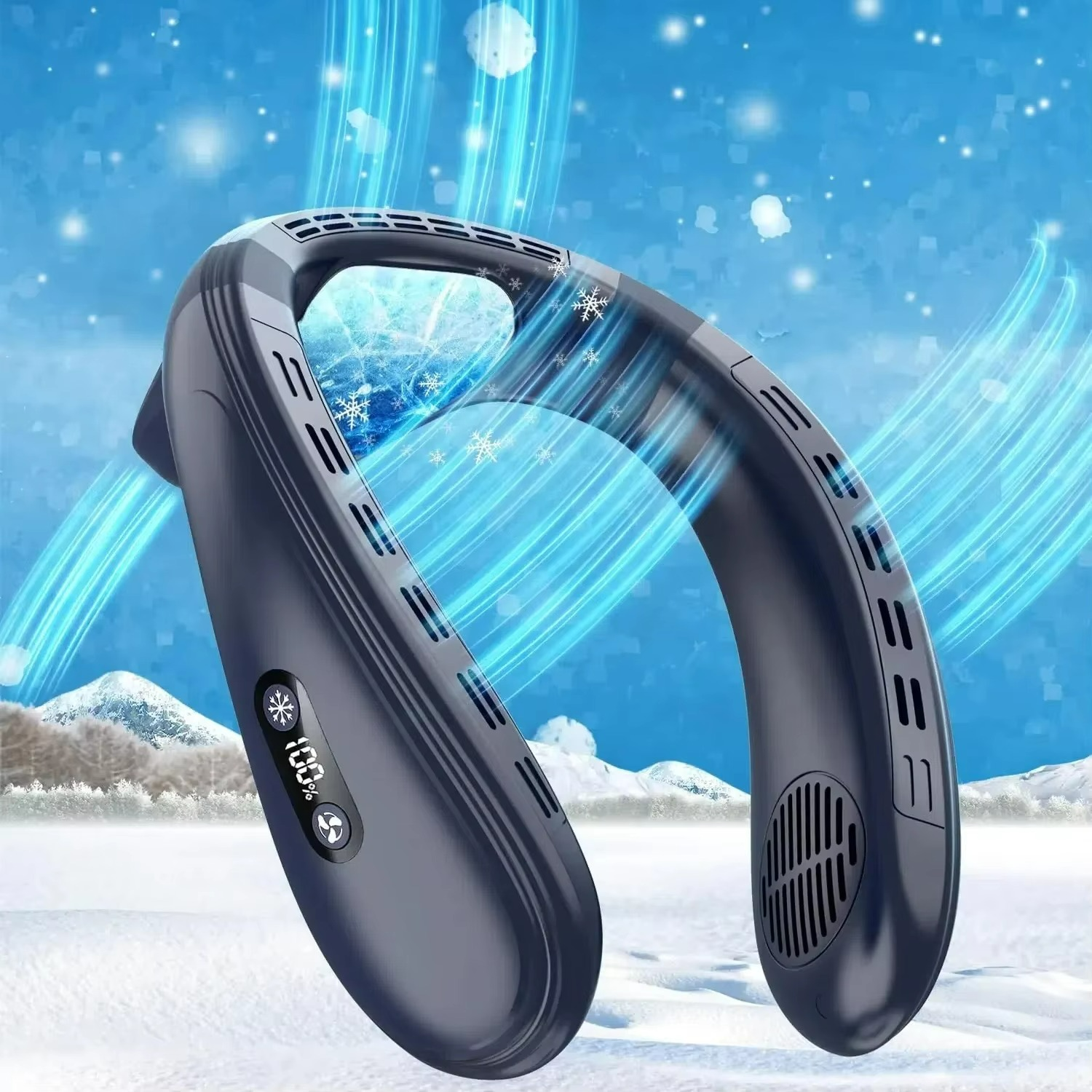 Portable Wearable Cooling Neck Fan with 360° Airflow - USB-C Rechargeable