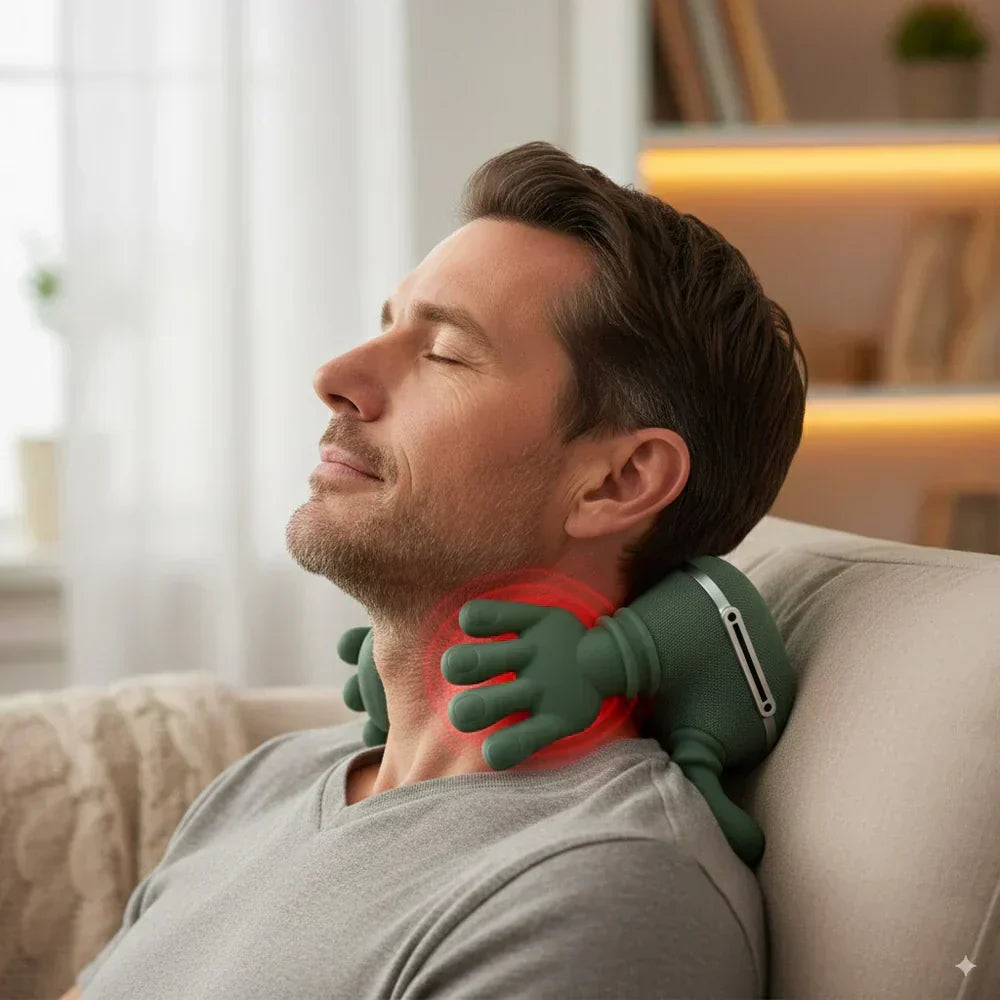 Travel-Friendly Heated Neck Soother with Vibration Therapy