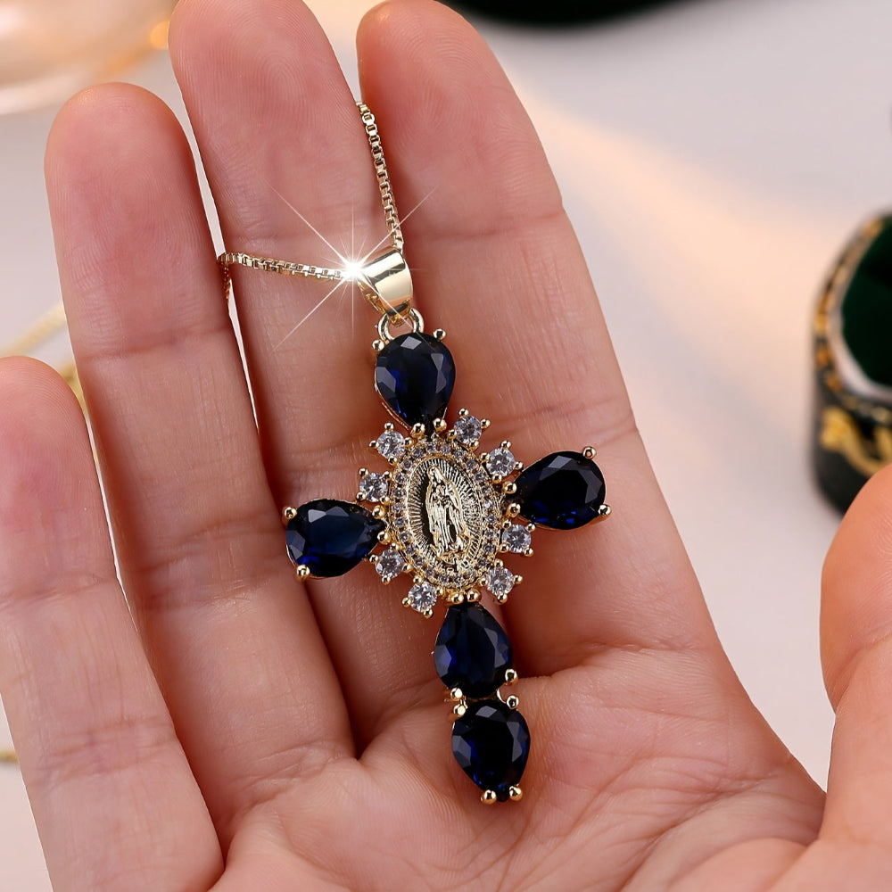 Radiant Faith Pendant Necklace with Sparkling Stones