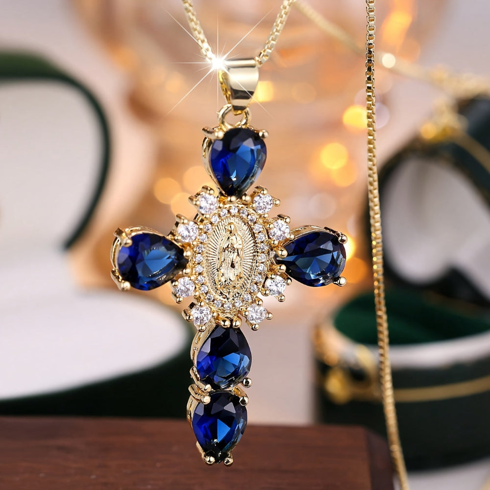 Radiant Faith Pendant Necklace with Sparkling Zircon Stone