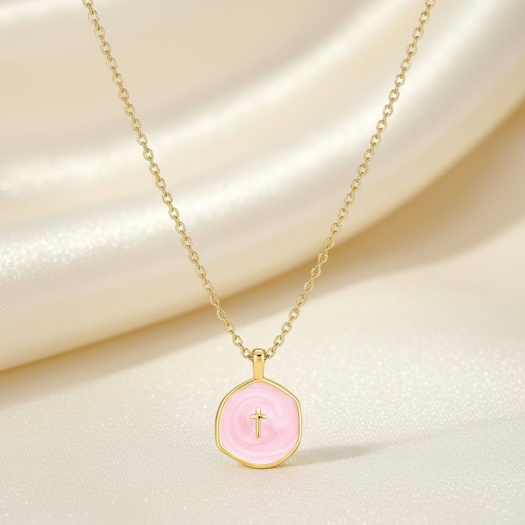 Elegant Gold Disc Cross Necklace for Every Occasion
