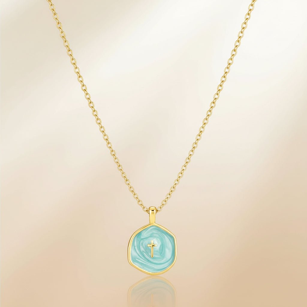 Elegant Gold Disc Cross Necklace for Every Occasion
