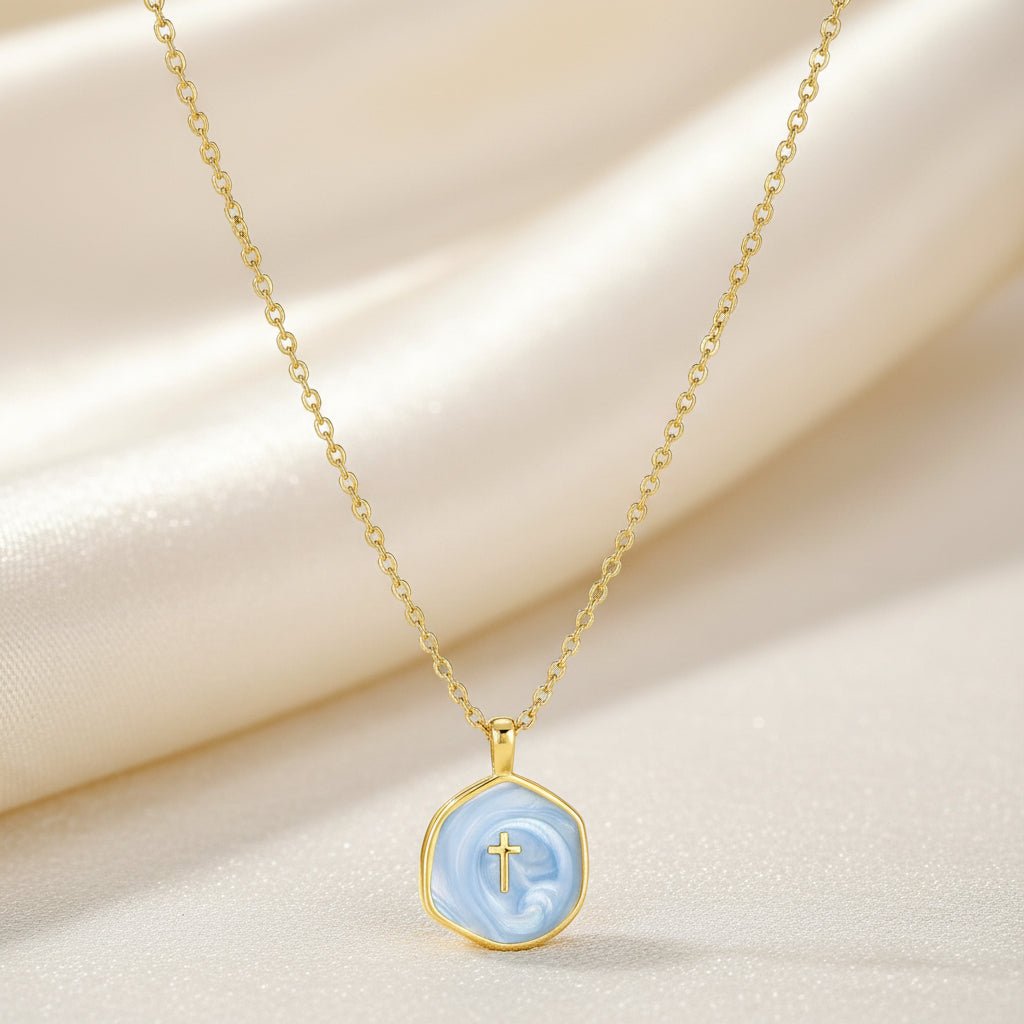 Elegant Gold Disc Cross Necklace for Every Occasion