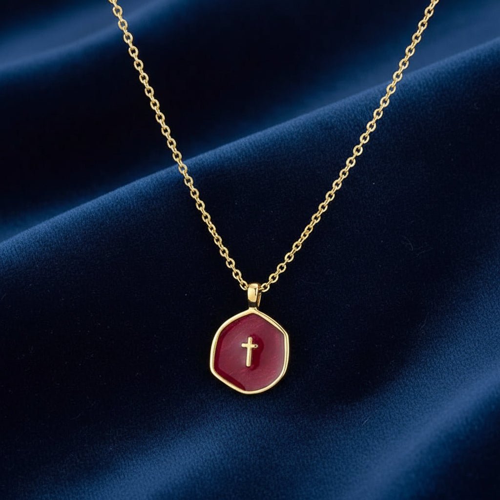 Elegant Gold Disc Cross Necklace for Every Occasion