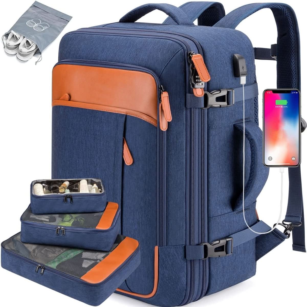 UrbanVoyage Compact Backpack with Shoe Pocket & Charger