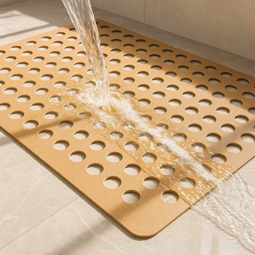 Secure Bath Mat with 100 Grip Cups & 250 Drainage Openings