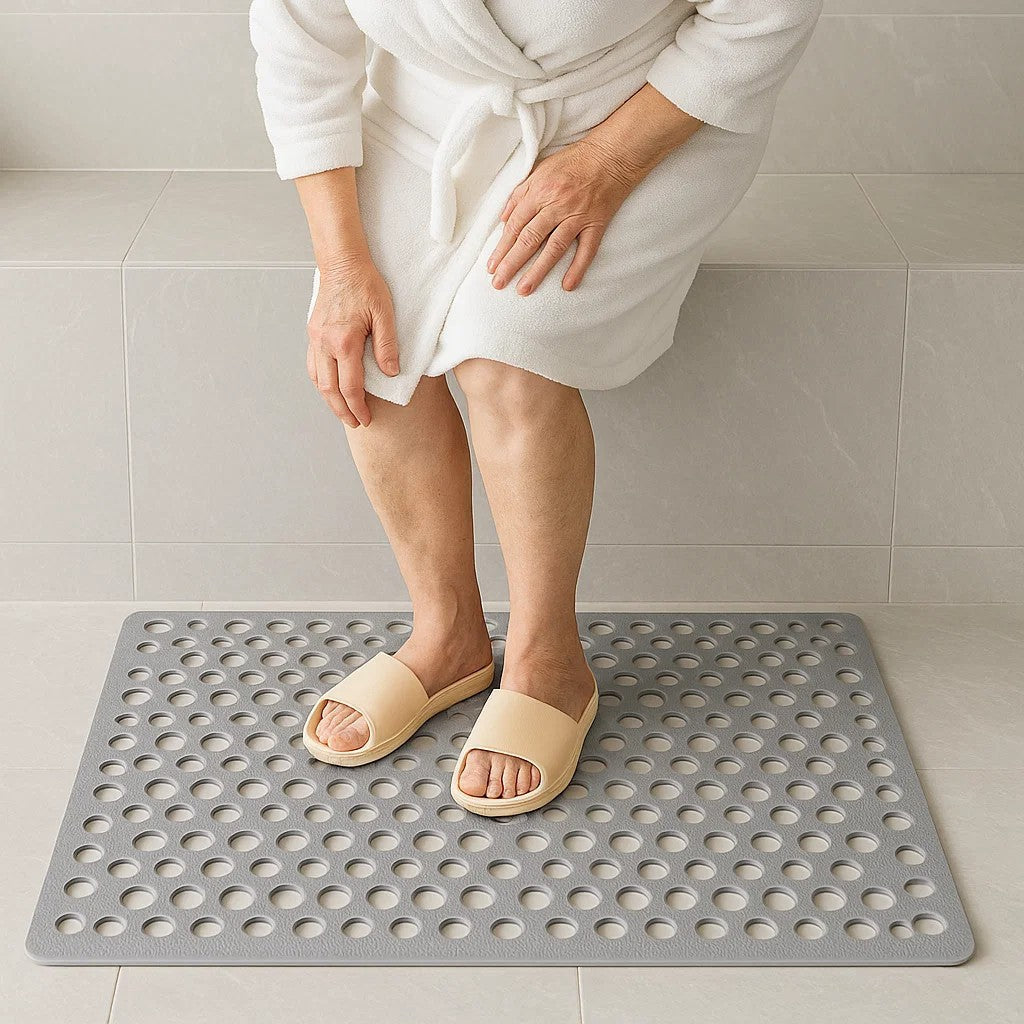 Secure Bath Mat with 100 Grip Cups & 250 Drainage Openings