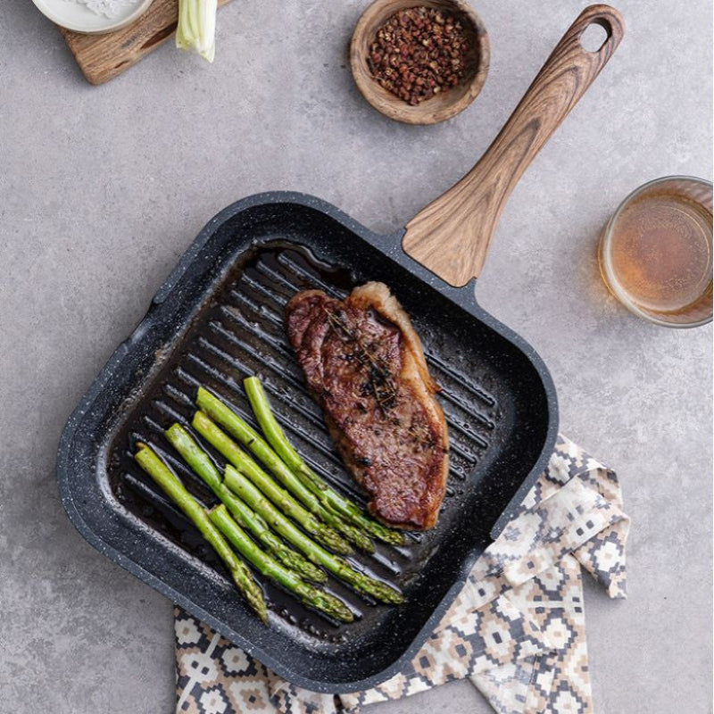 Healthy Cooking Square Frying Pan with 5-Layer Nonstick Surface