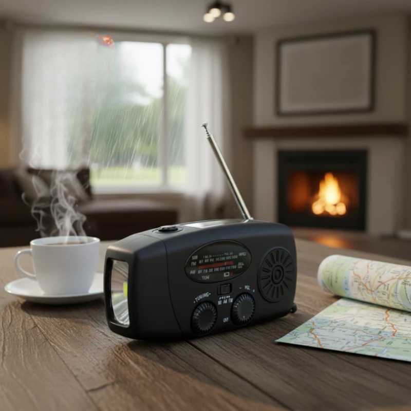Power Bank, Flashlight, and Radio for Emergency Situations