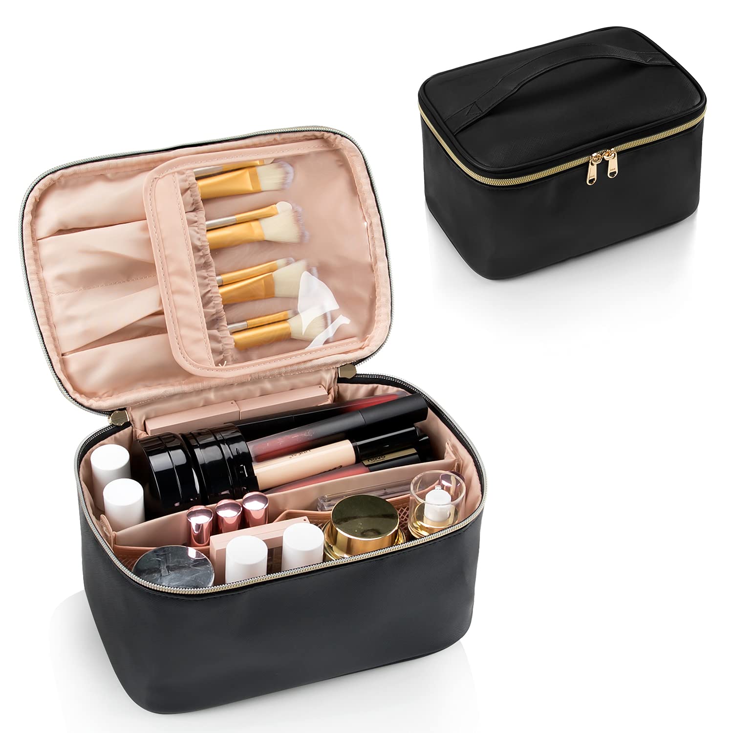 Adjustable Divider Makeup Organizer Bag – Travel-Friendly Beauty Case