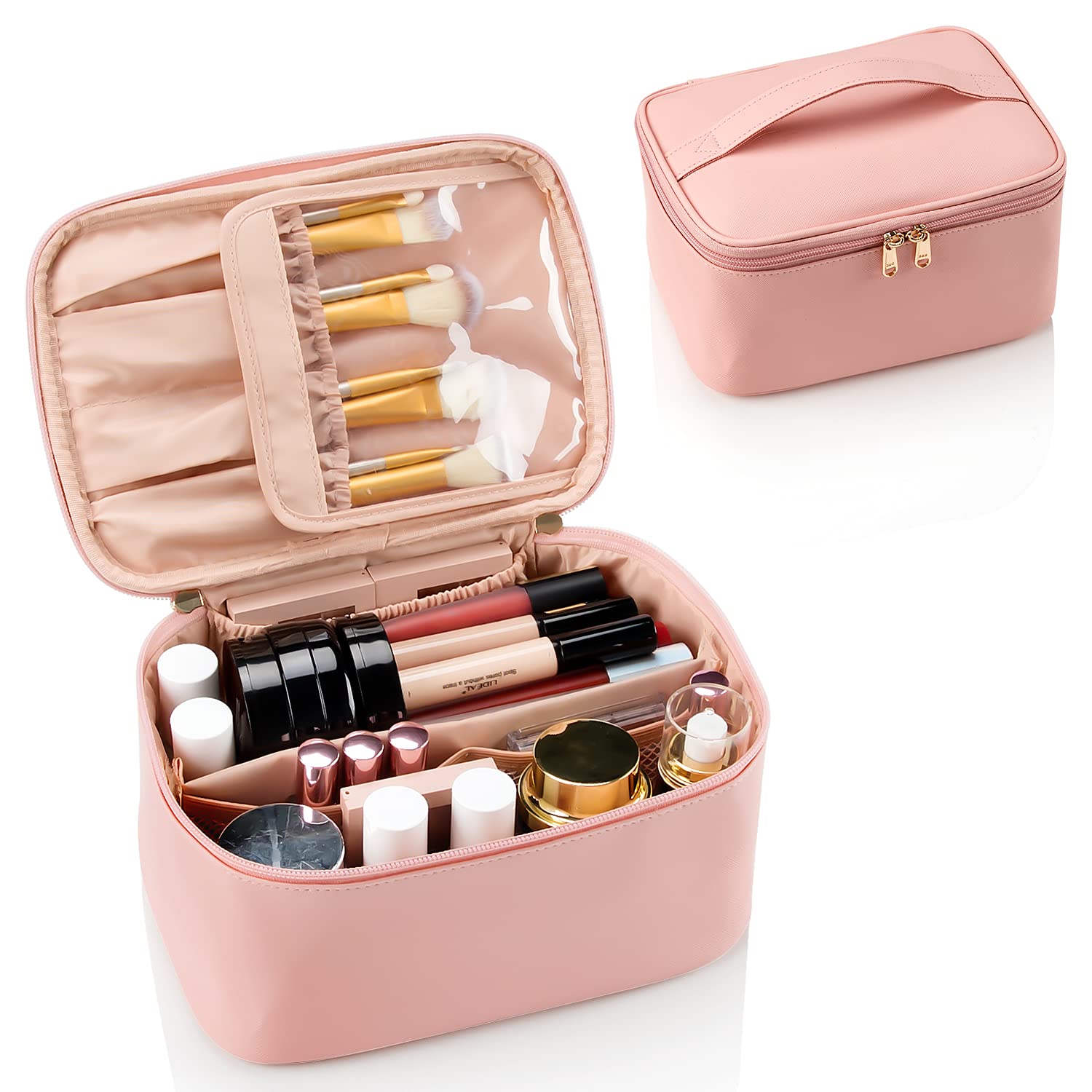 Adjustable Divider Makeup Organizer Bag – Travel-Friendly Beauty Case