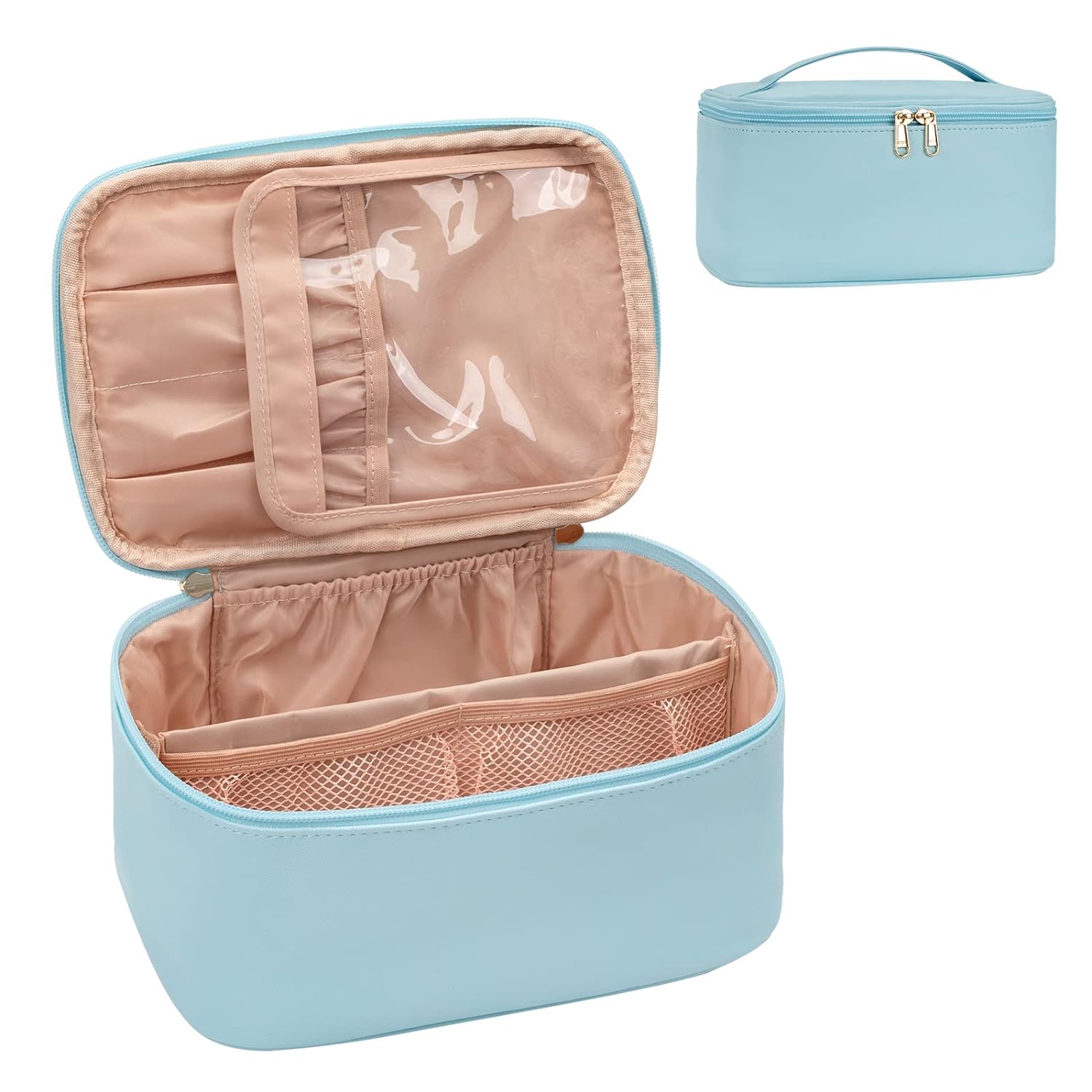 Adjustable Divider Makeup Organizer Bag – Travel-Friendly Beauty Case