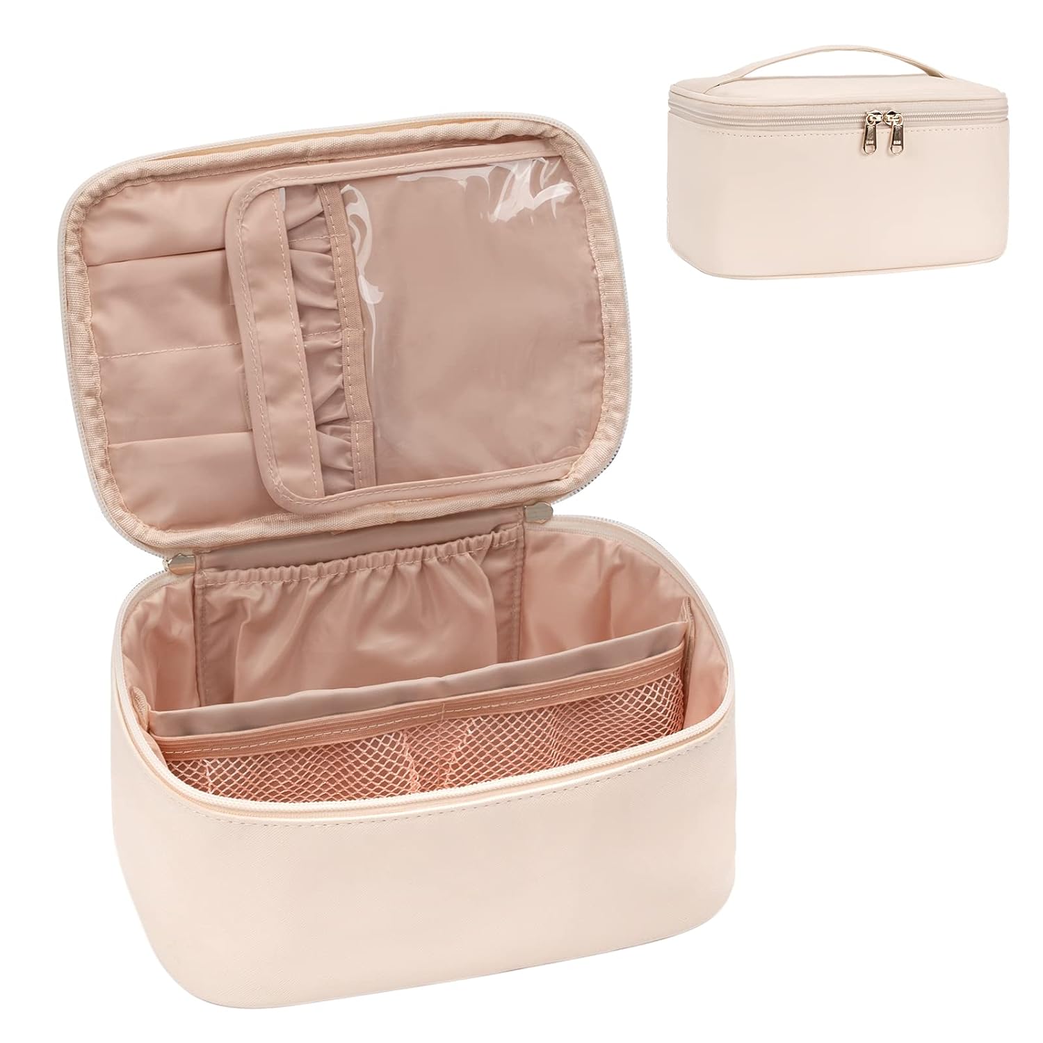 Adjustable Divider Makeup Organizer Bag – Travel-Friendly Beauty Case