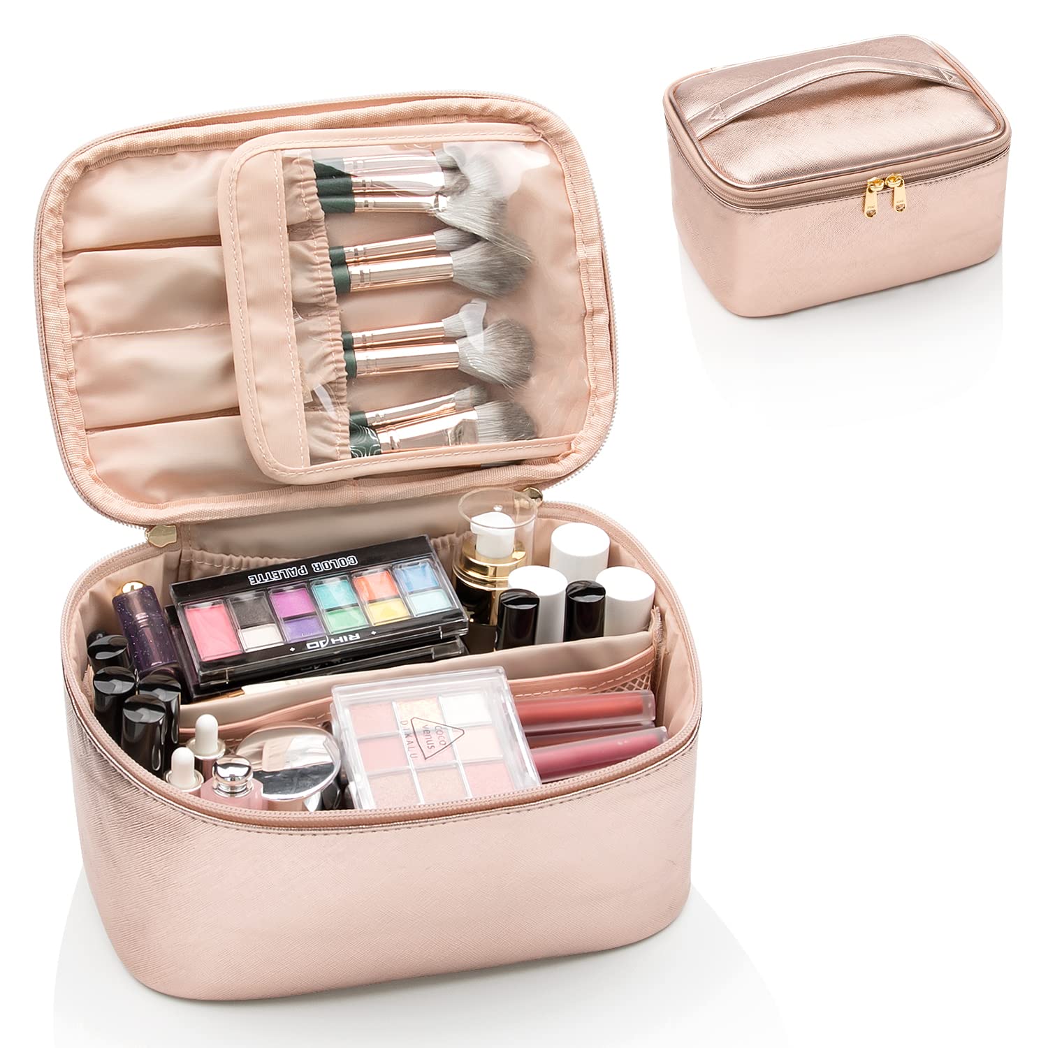 Adjustable Divider Makeup Organizer Bag – Travel-Friendly Beauty Case