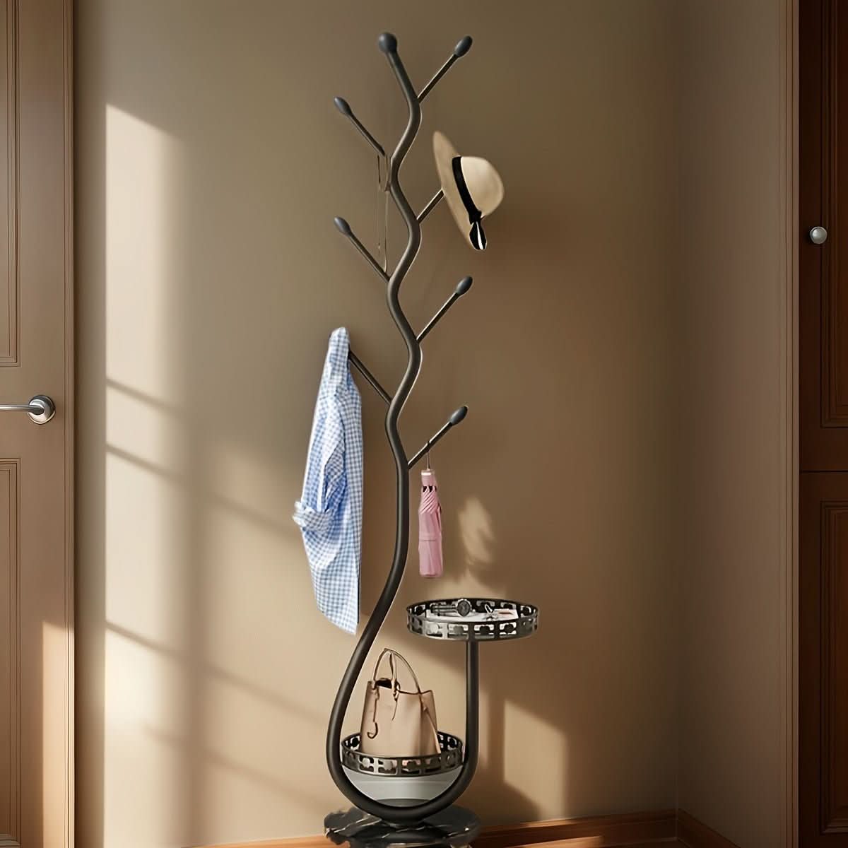Scandinavian SteelStand Coat Rack for Chic Interiors