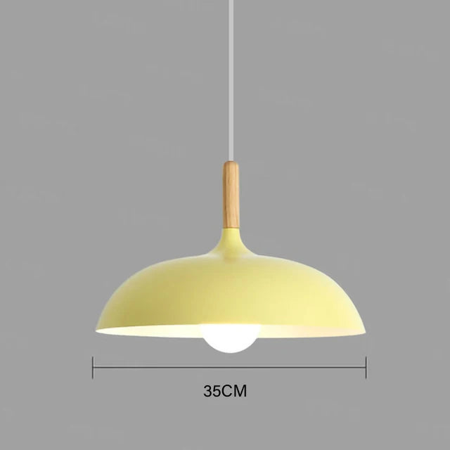 Oak Wood Pendant Light with Warm LED Lighting – Scandinavian Design