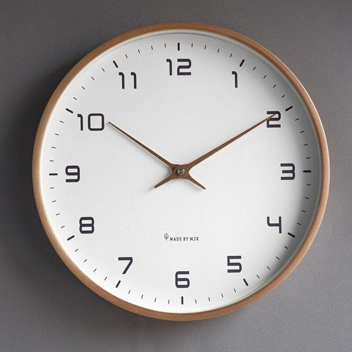 Contemporary Wall Clock in Solid Wood with Silent Mechanism