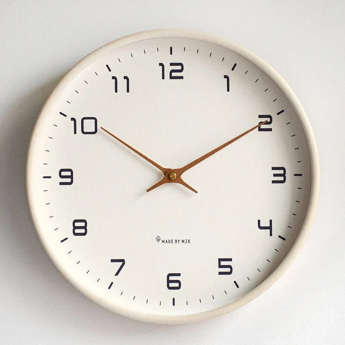 Contemporary Wall Clock in Solid Wood with Silent Mechanism