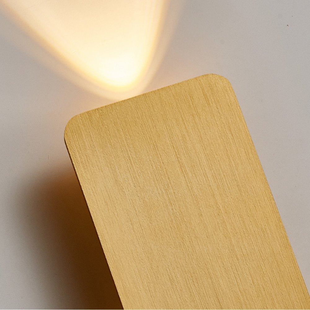 Hardwired Rectangular Wall Lamp - Metal, IP20, Available in Gold, Black, Coffee, White & Grey