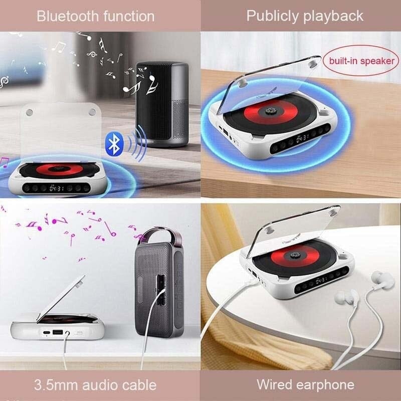 Portable Bluetooth CD Player with Extended Battery Life for Travel