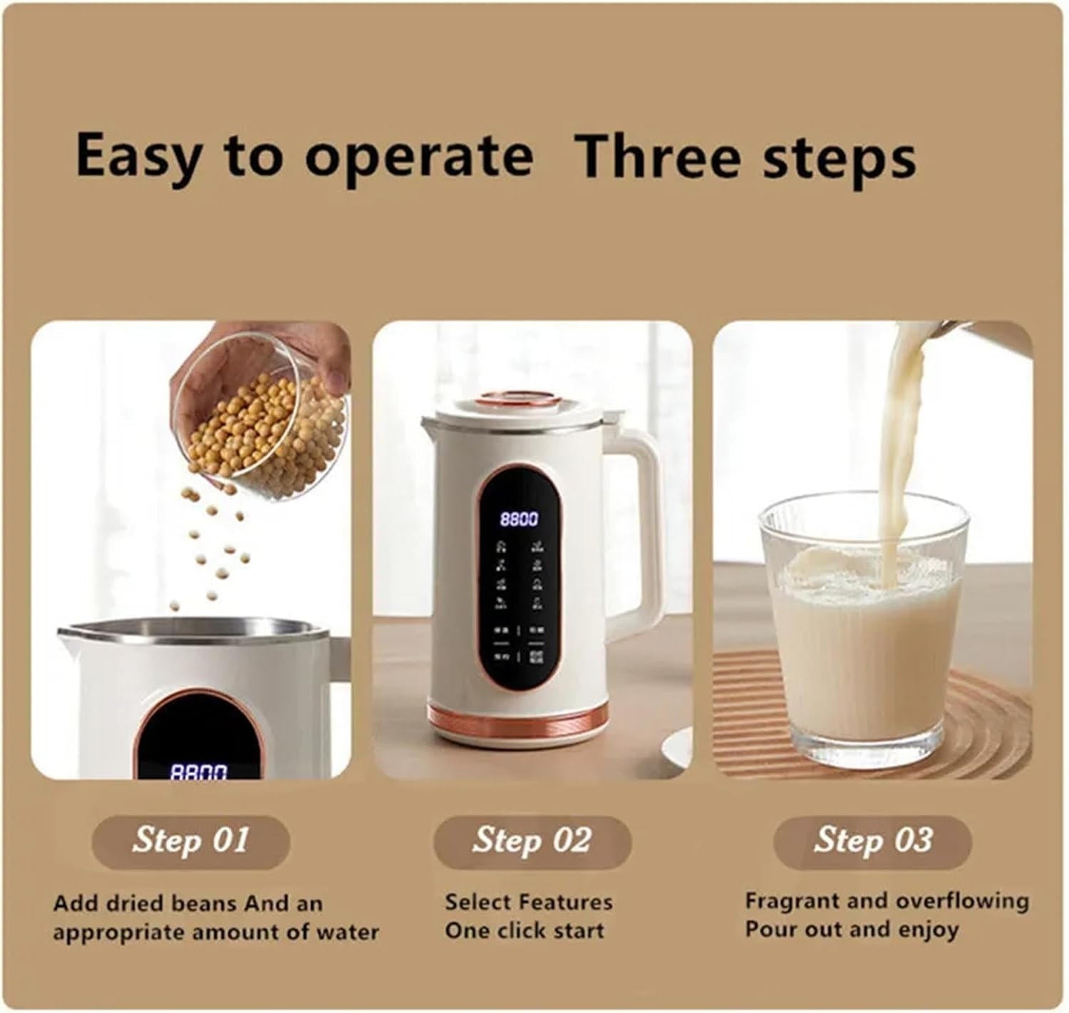 Nut Milk Maker Appliance - Stainless Steel with 12 Function Settings
