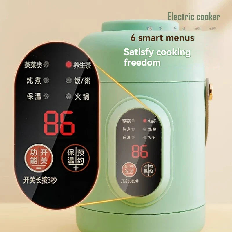 Compact 1L Electric Cooker with Smart Timer for Soups, Stews & Rice