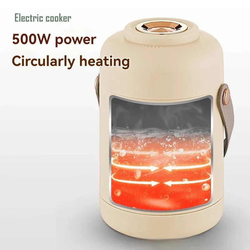 Compact 1L Electric Cooker with Smart Timer for Soups, Stews & Rice
