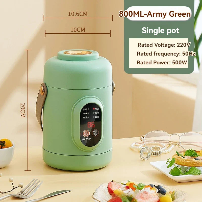 Compact 1L Electric Cooker with Smart Timer for Soups, Stews & Rice
