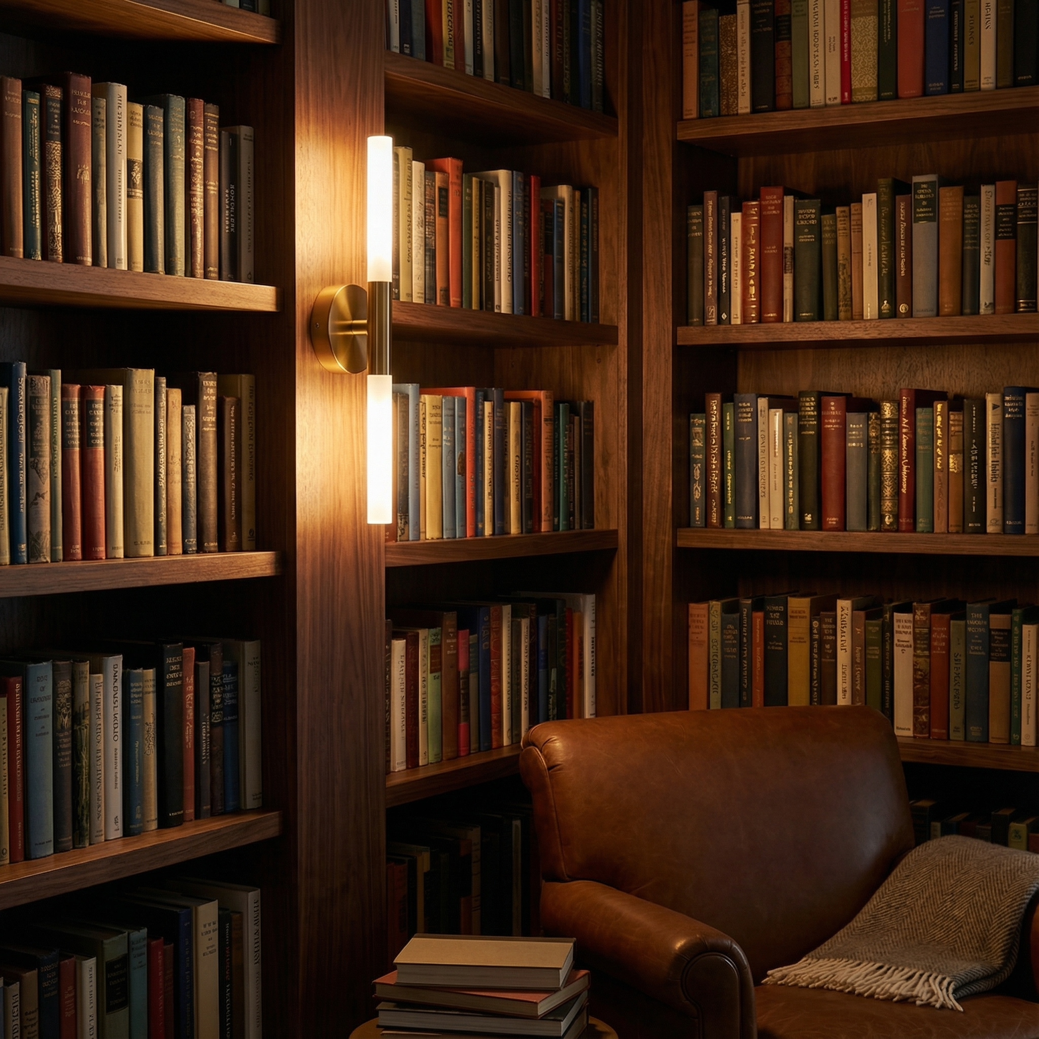 Luxe Vertical Brass Wall Light for Modern Spaces