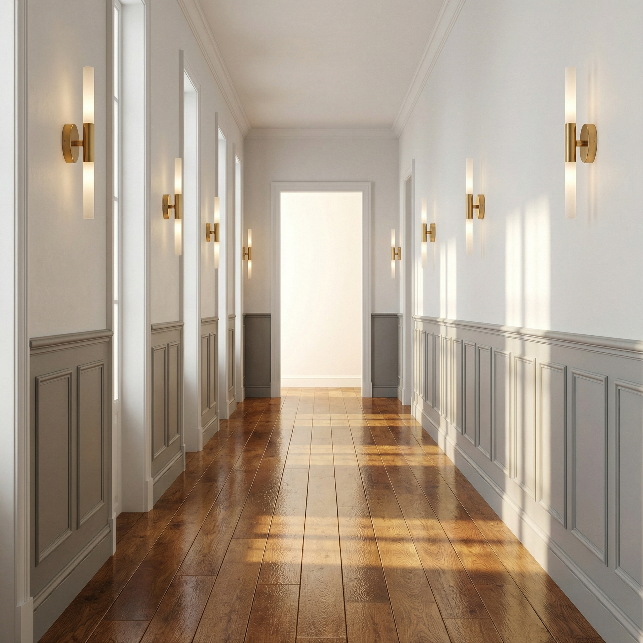Luxe Vertical Brass Wall Light for Modern Spaces