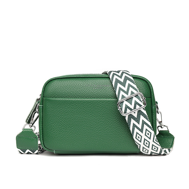 Genuine Leather Crossbody Bag | First-Layer Cowhide Leather | Three-Dimensional Outer Pocket | Comfortable Fit