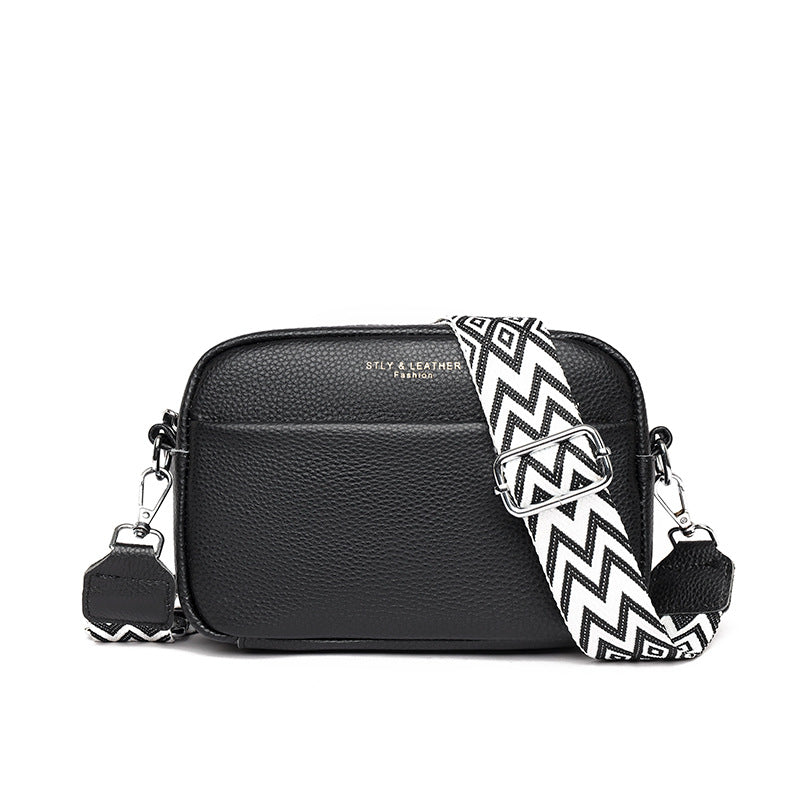 Genuine Leather Crossbody Bag | First-Layer Cowhide Leather | Three-Dimensional Outer Pocket | Comfortable Fit