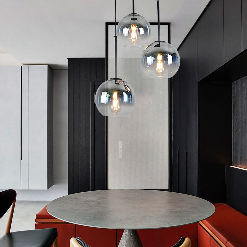 1-Light Glass Pendant Light with Taavita Color Gradient