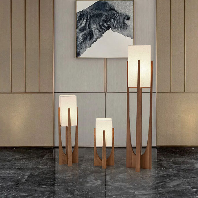 Taavita Modern 1-Light Floor Lamps Made of Solid Wood
