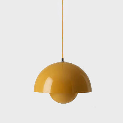 Dome Pendant Light | Nordic-Inspired Semicircle Design | Metal Construction | Adjustable Suspension Cord