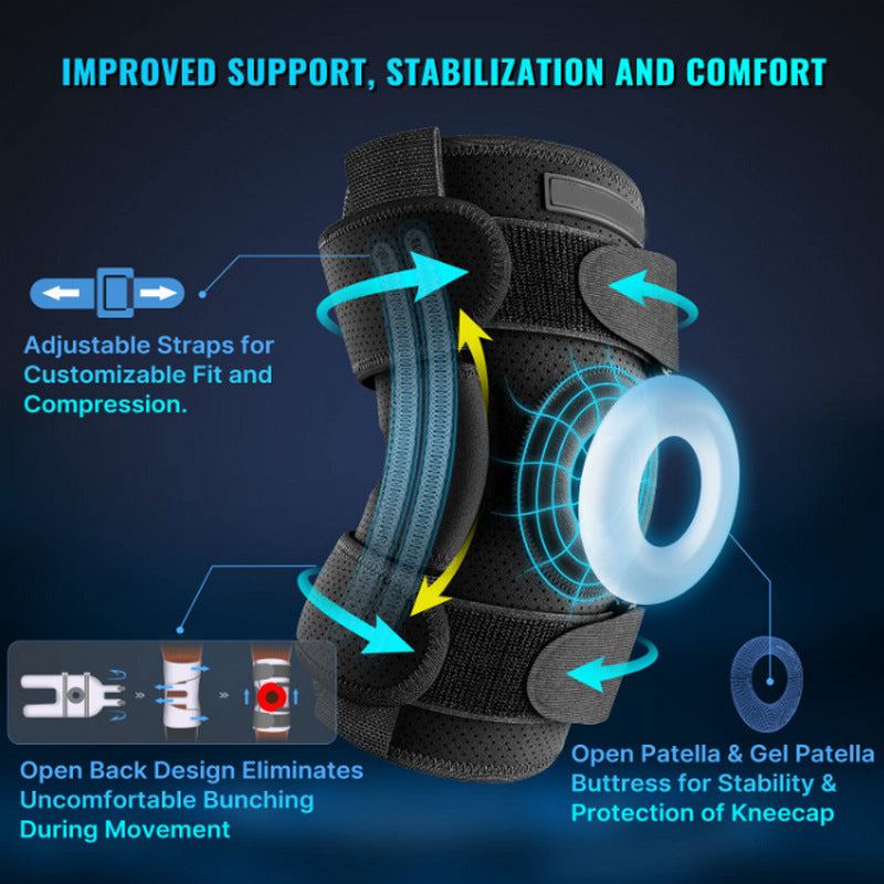 Knee Brace with Adjustable Hinges for Meniscus Injury Support